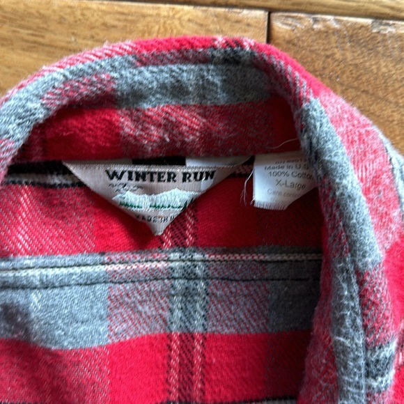 Vtg Winter Run red plaid flannel button up - Picture 2 of 4
